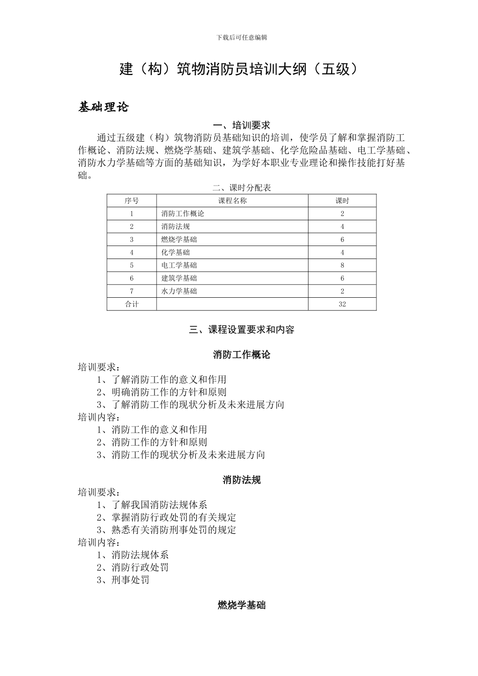建构筑物消防员培训计划五级_第2页