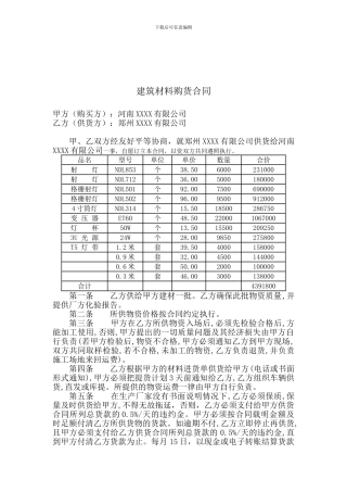 建筑材料购销合同