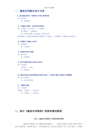 建造合同——科目列示