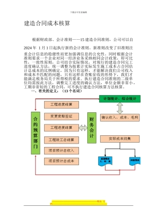 建造合同成本核算