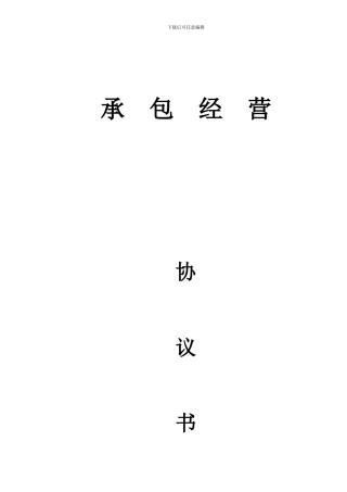 开设分公司承包协议