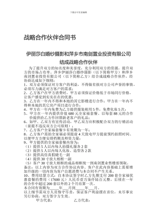 战略合作伙伴合同书