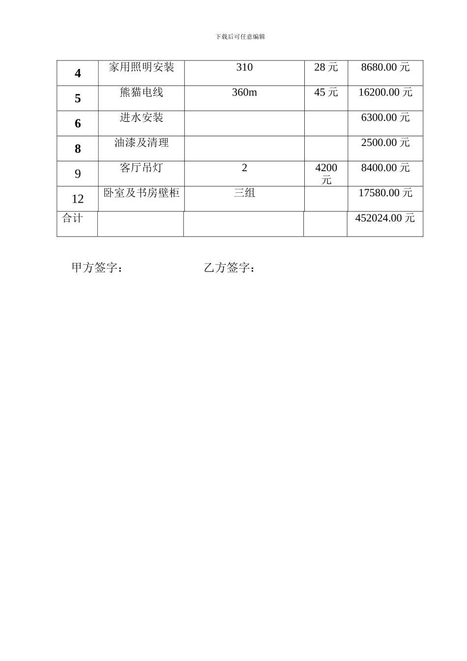 房屋装修合同书及其清单_第3页
