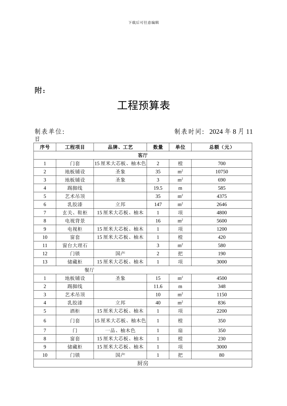房屋装修合同及预算单_第3页