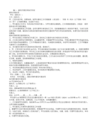 执行委托代理合同