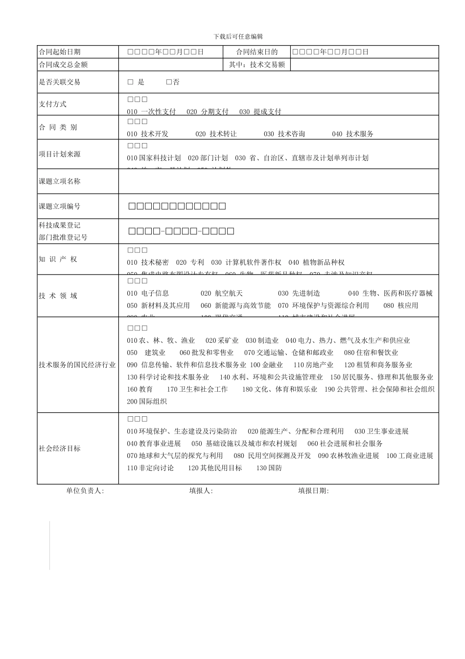 技术贸易合同登记表范本_第3页