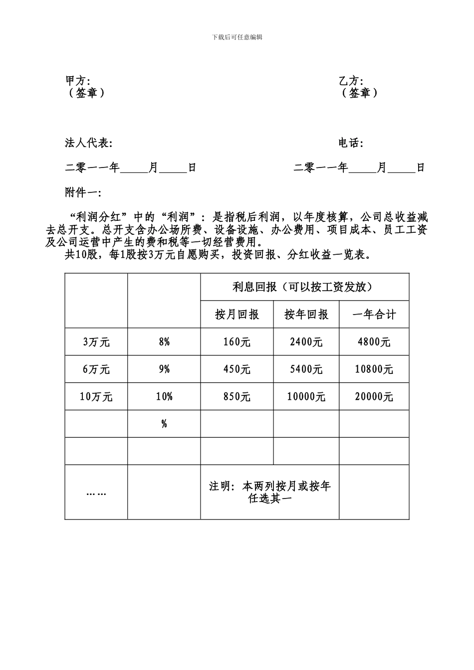 投资分红协议书_第2页