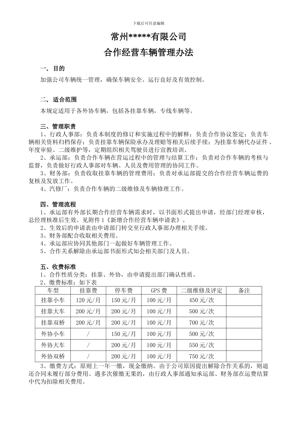 挂靠车辆管理制度-合同协议_第1页