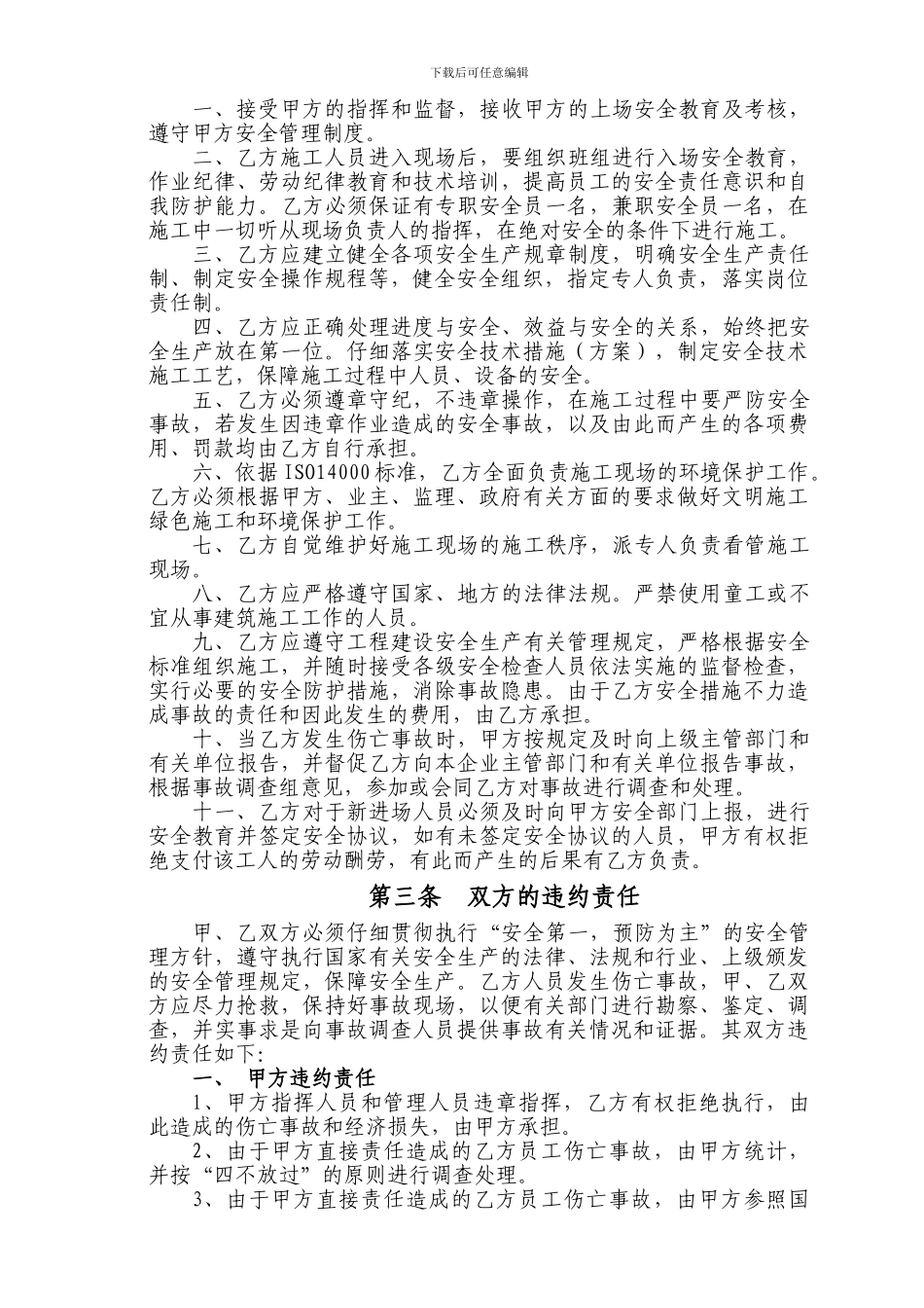 施工队安全生产协议书_第2页