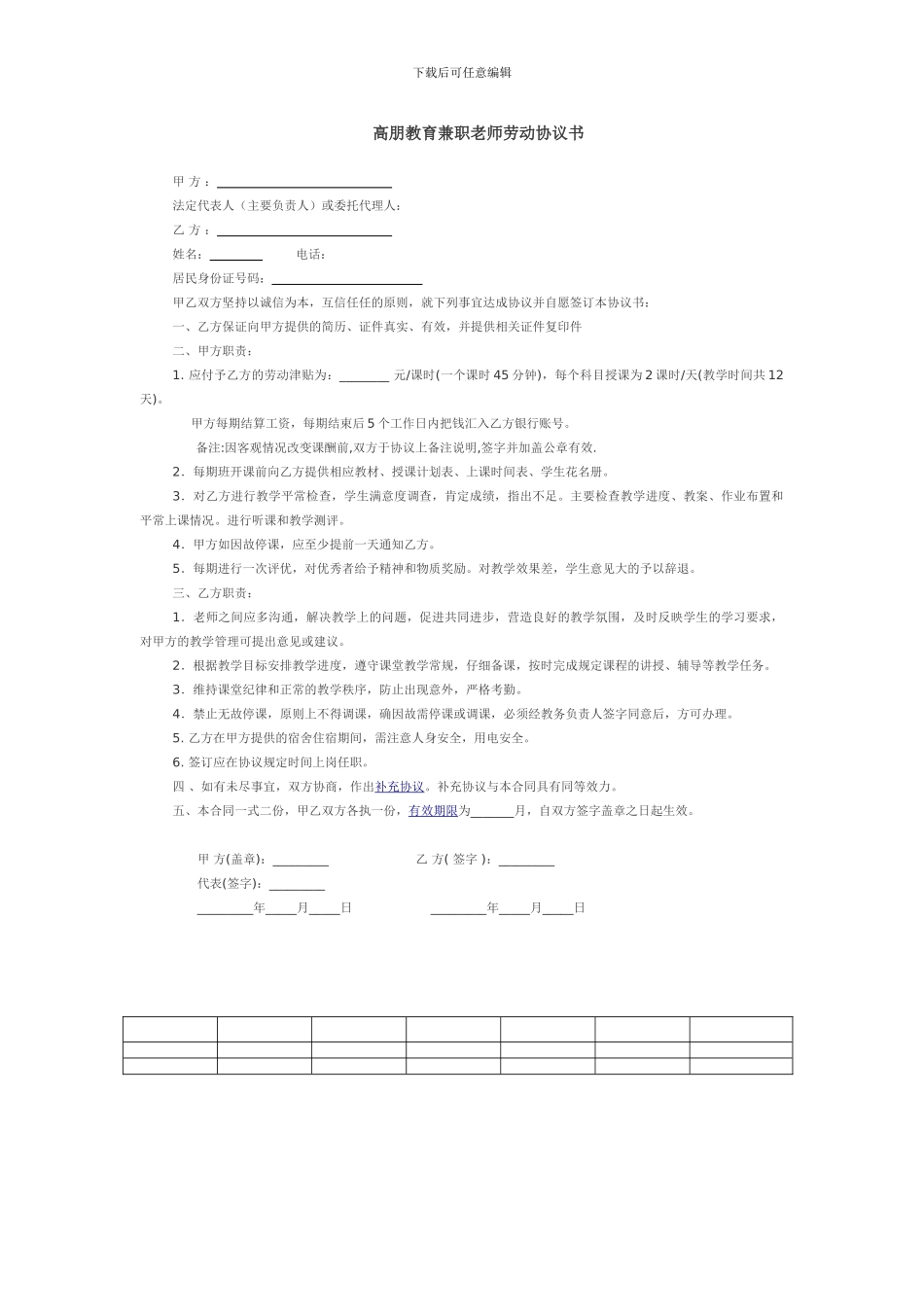 暑假兼职老师劳动协议书_第1页