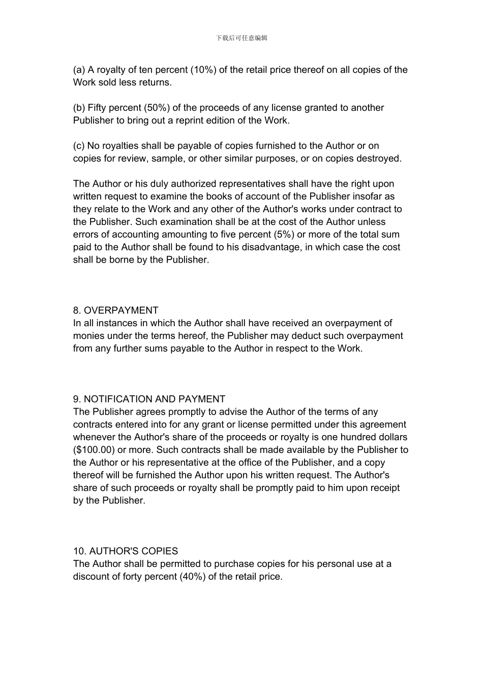 最新图书出版合同英文版_第3页