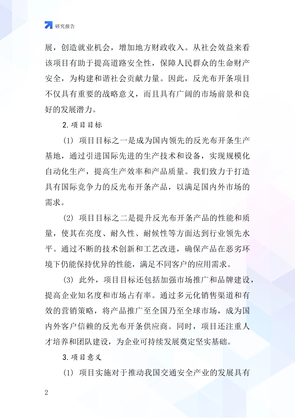中国反光布开条项目投资可行性研究报告_第2页