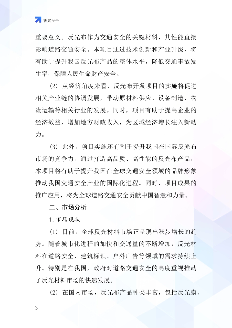 中国反光布开条项目投资可行性研究报告_第3页