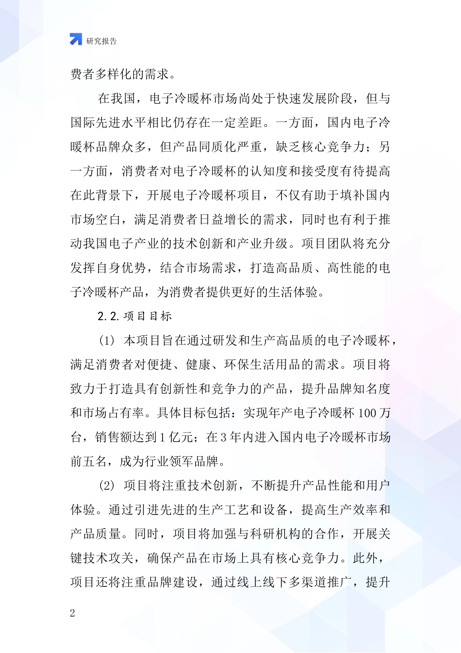 中国电子冷暖杯项目投资可行性研究报告_第2页