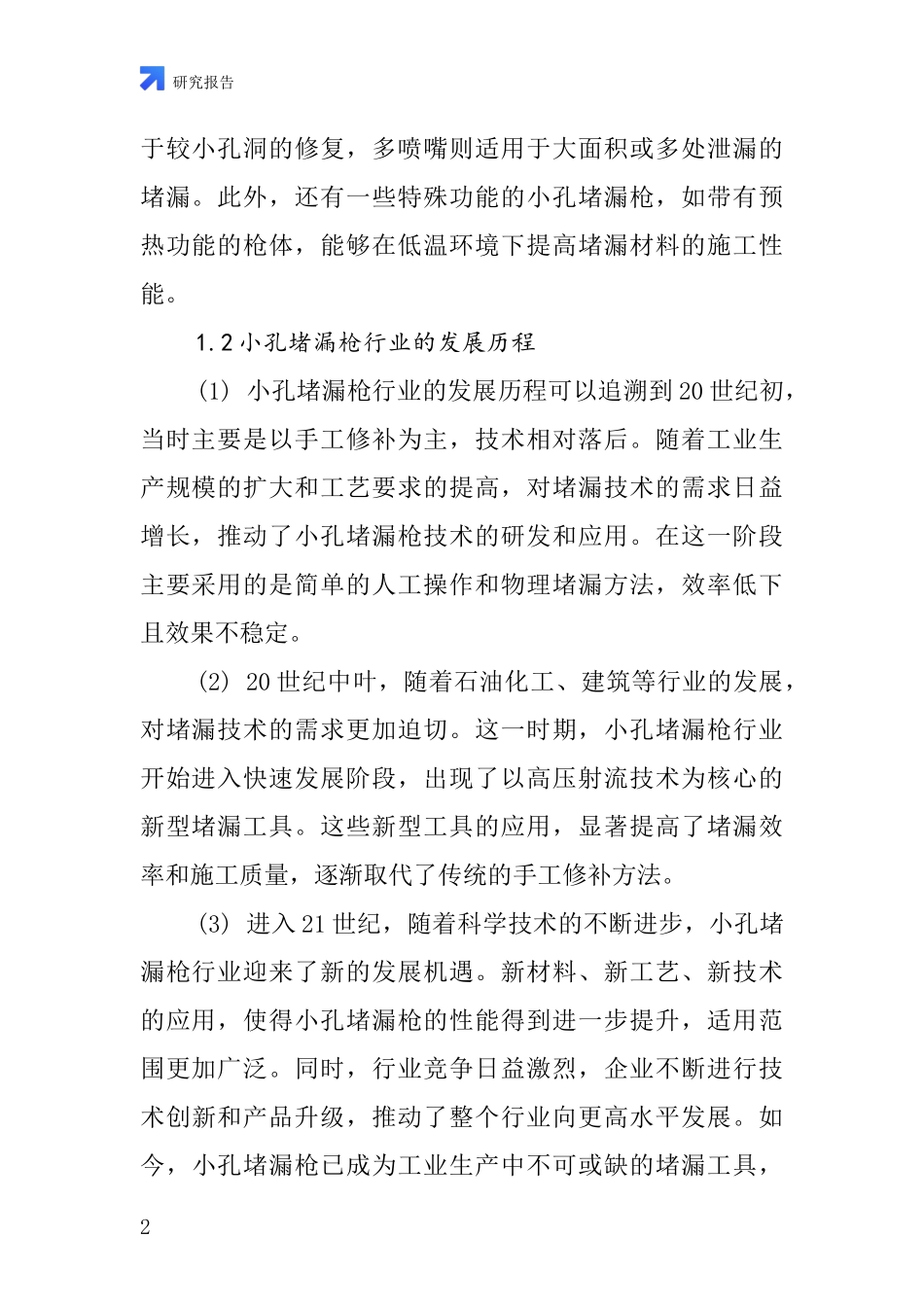 小孔堵漏枪行业深度研究报告_第2页