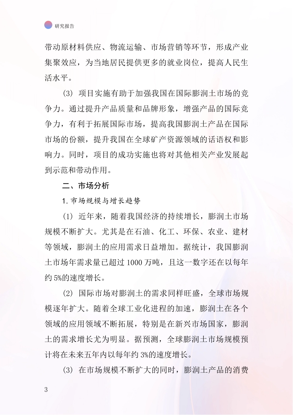 中国膨润土产品项目投资可行性研究报告_第3页