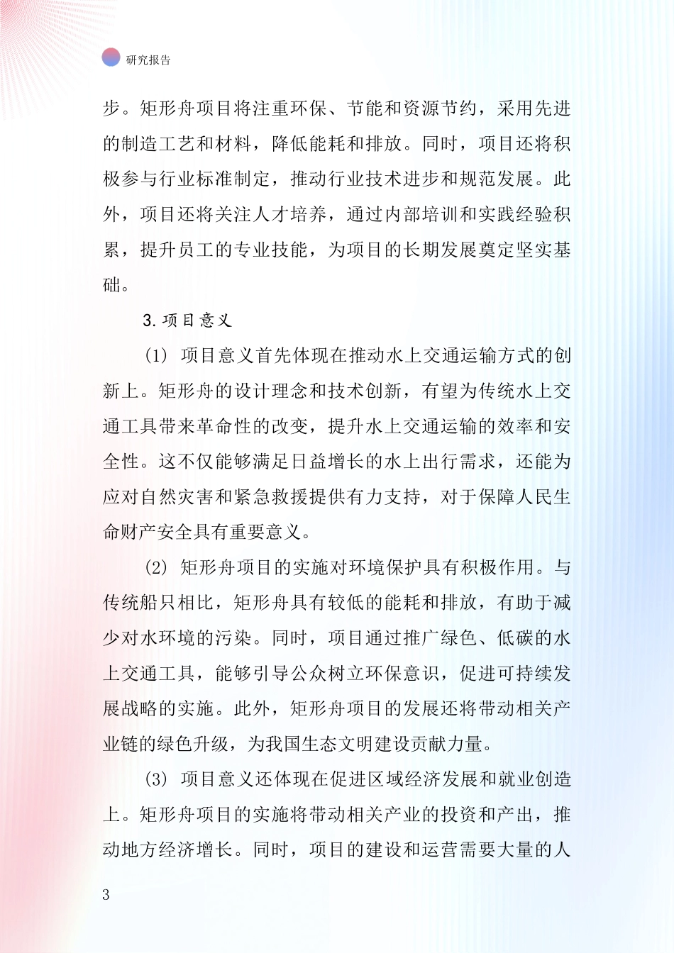 中国矩形舟项目投资可行性研究报告_第3页