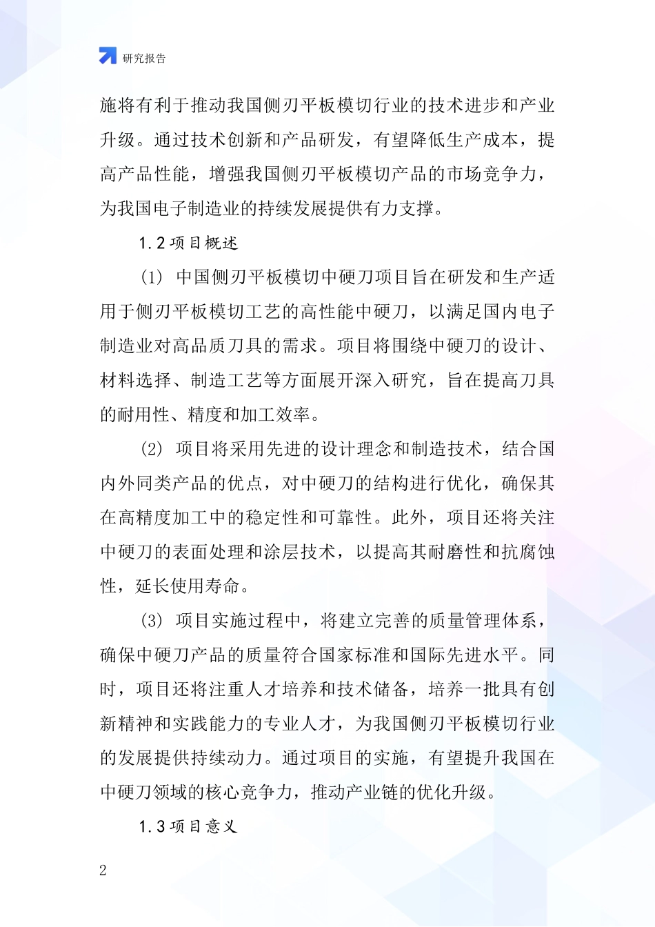 中国侧刃平板模切中硬刀项目投资可行性研究报告_第2页