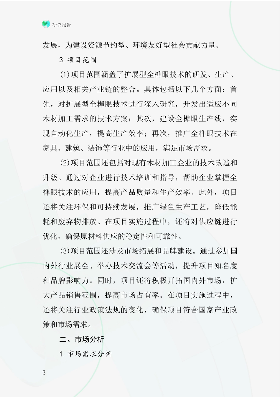 中国扩展型全榫眼项目投资可行性研究报告_第3页