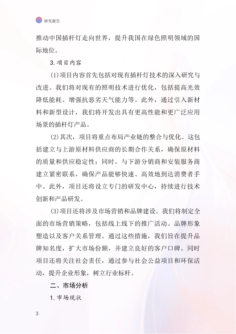 中国插杆灯项目投资可行性研究报告_第3页