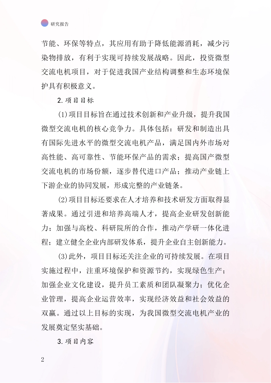 中国微型交流电机项目投资可行性研究报告_第2页