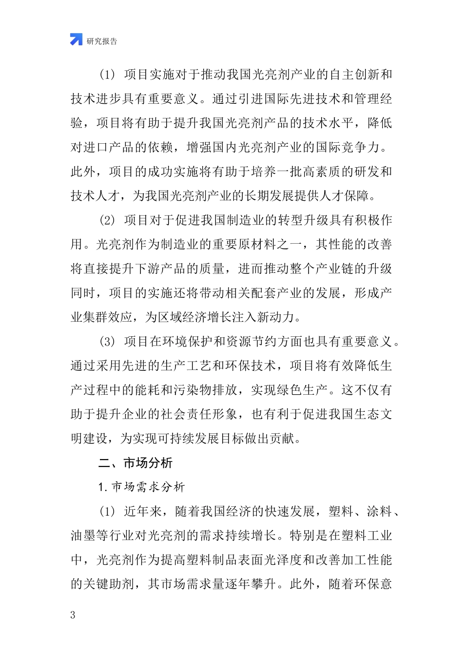 中国助剂光亮剂项目投资可行性研究报告_第3页