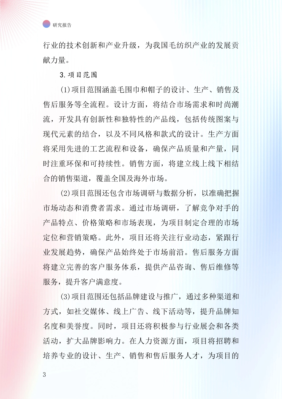中国毛围巾帽子项目投资可行性研究报告_第3页