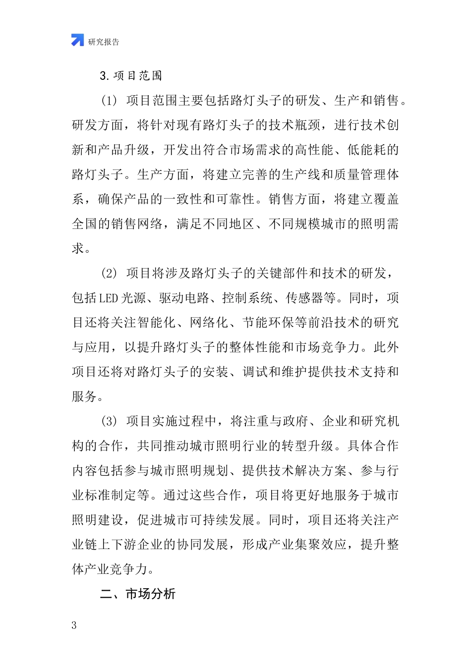 中国路灯头子项目投资可行性研究报告_第3页