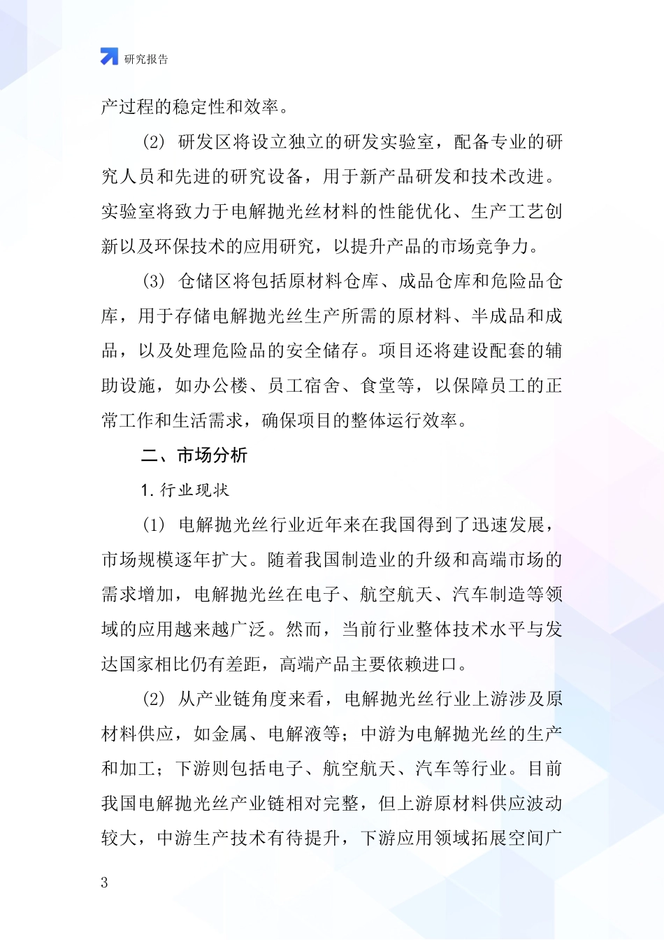 中国电解抛光丝项目投资可行性研究报告_第3页