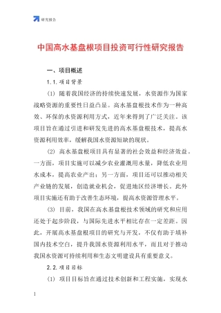 中国高水基盘根项目投资可行性研究报告