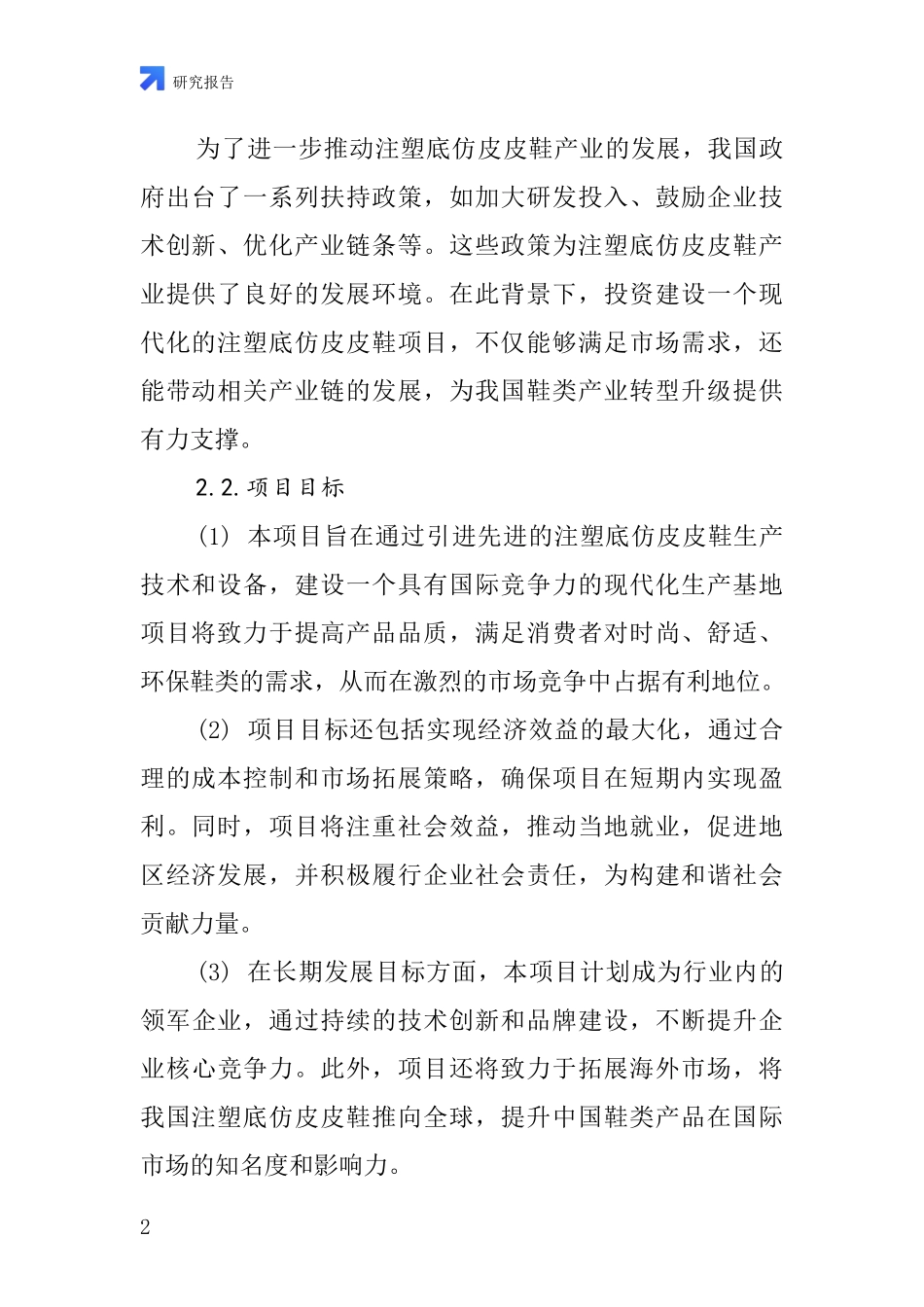 中国注塑底仿皮皮鞋项目投资可行性研究报告_第2页