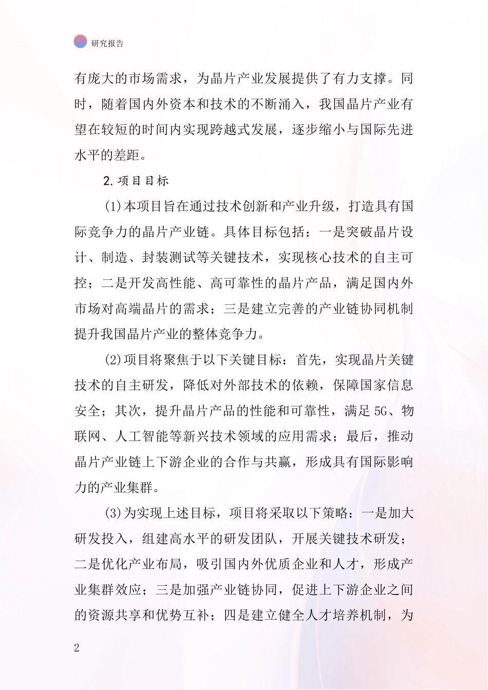 中国晶片的项目投资可行性研究报告_第2页