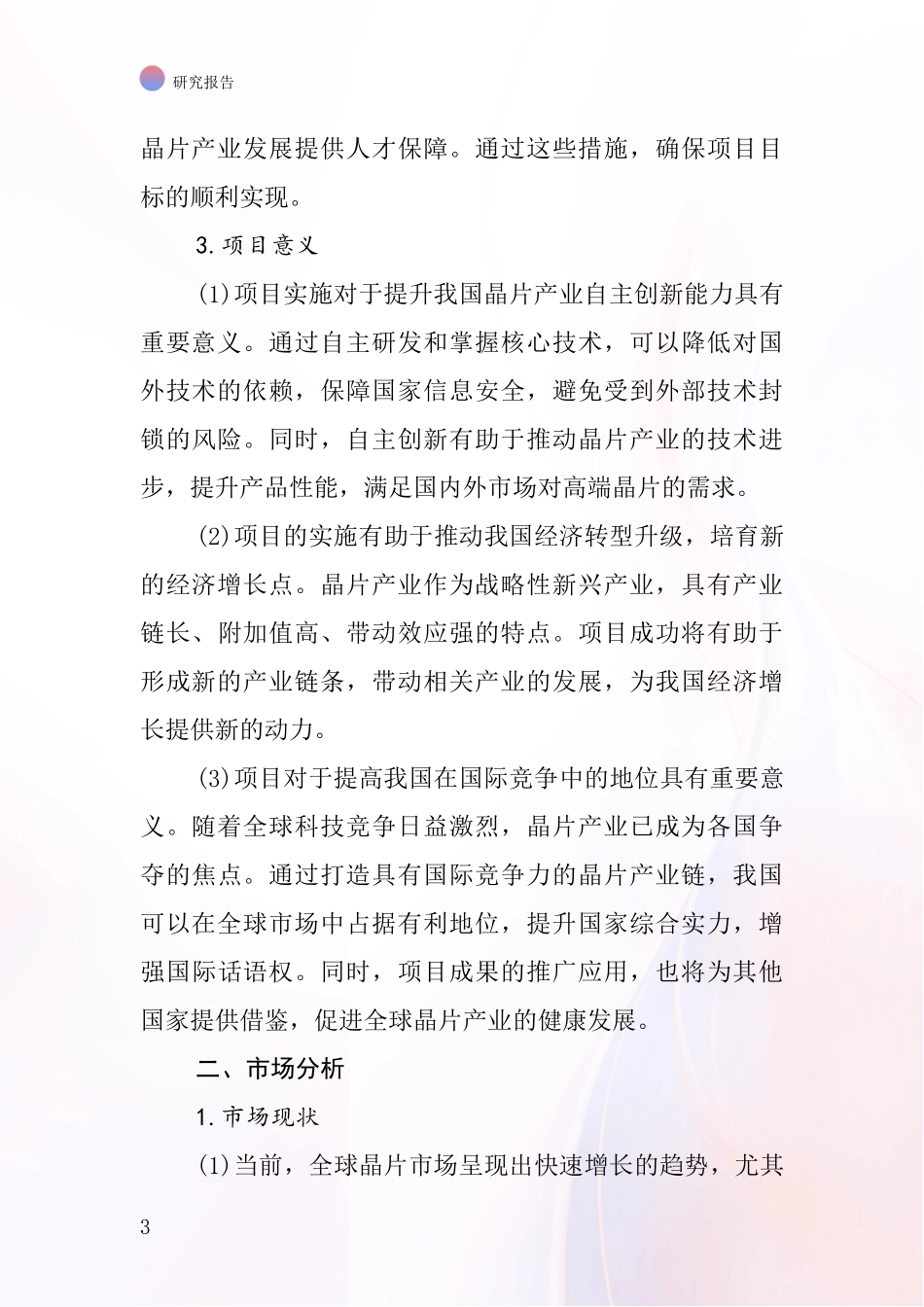 中国晶片的项目投资可行性研究报告_第3页