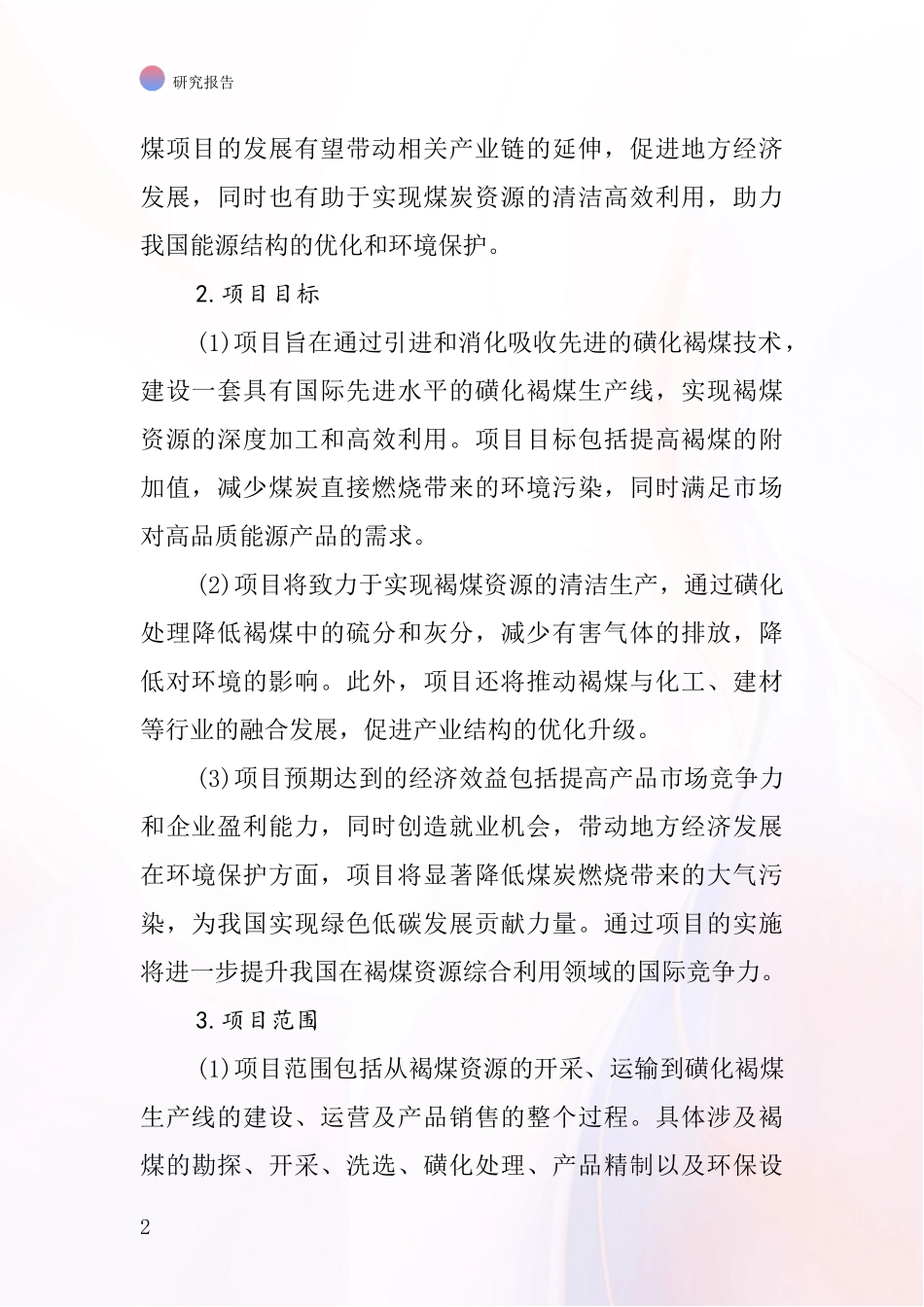 中国磺化褐煤项目投资可行性研究报告_第2页