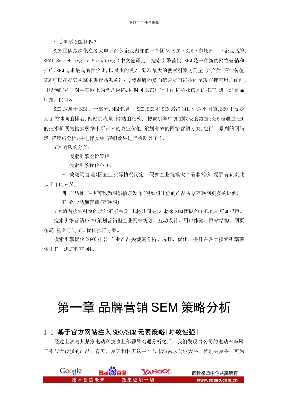 某某家电动汽车SEM效果方案_第3页
