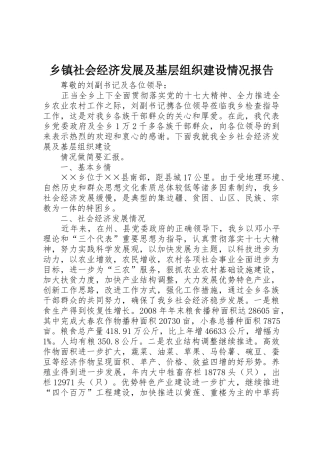 乡镇社会经济发展及基层组织建设情况报告_1