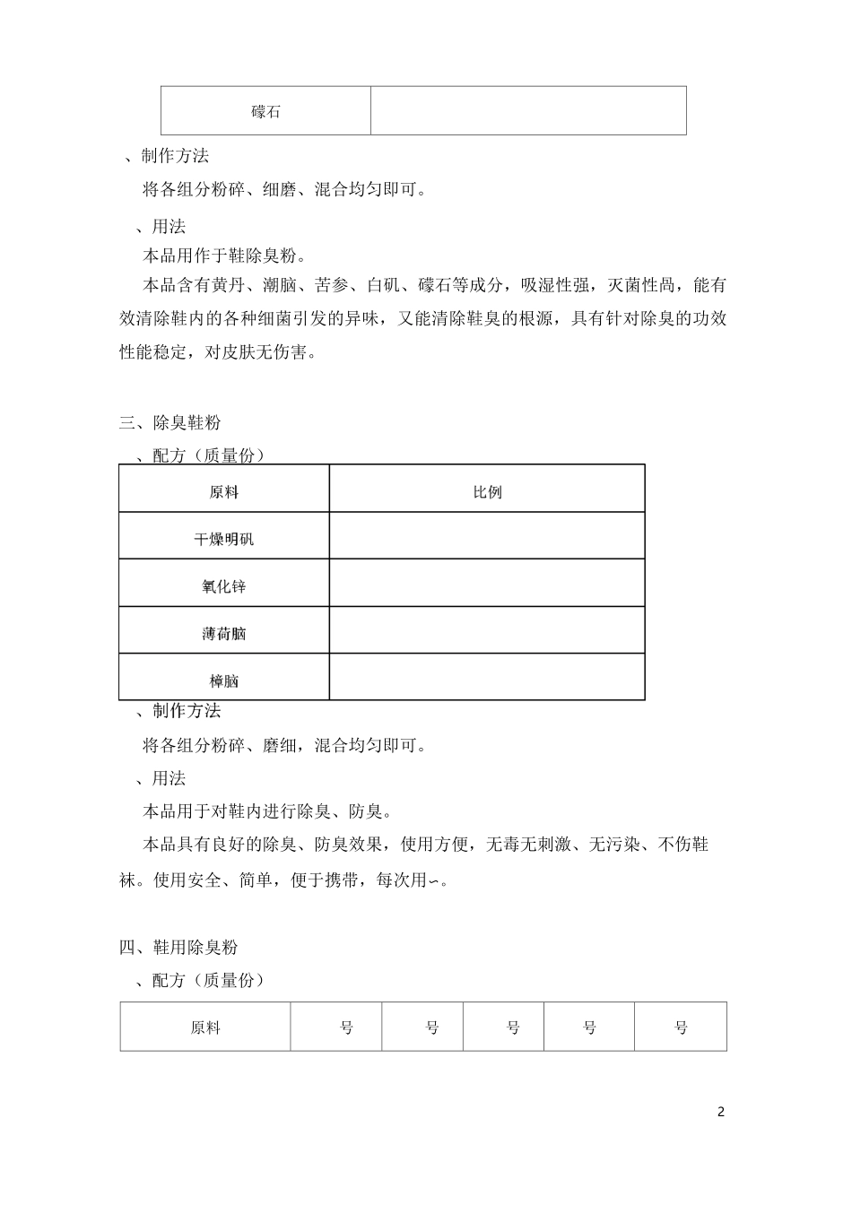 鞋用除臭杀菌剂配方9例_第2页