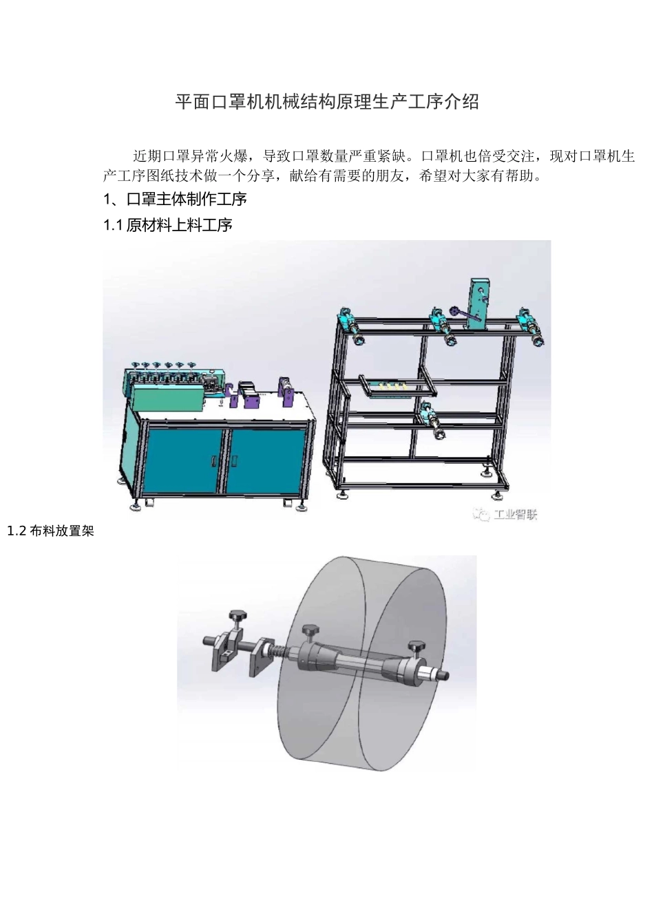 平面口罩机机械结构原理生产工序介绍_第1页