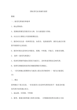 国际海运业务操作流程