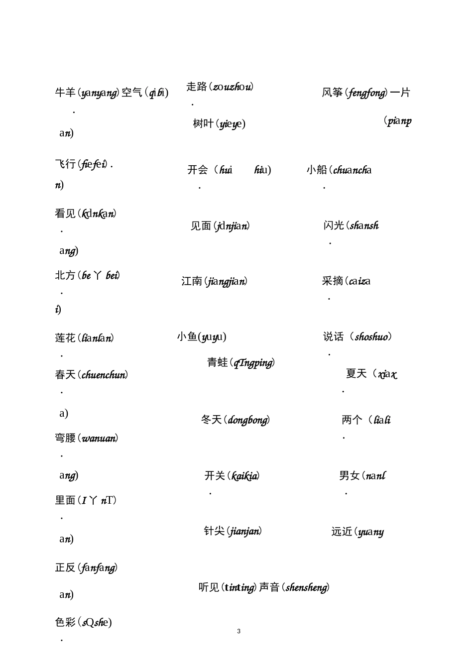 部编教材语文一年级上册选读音_第3页