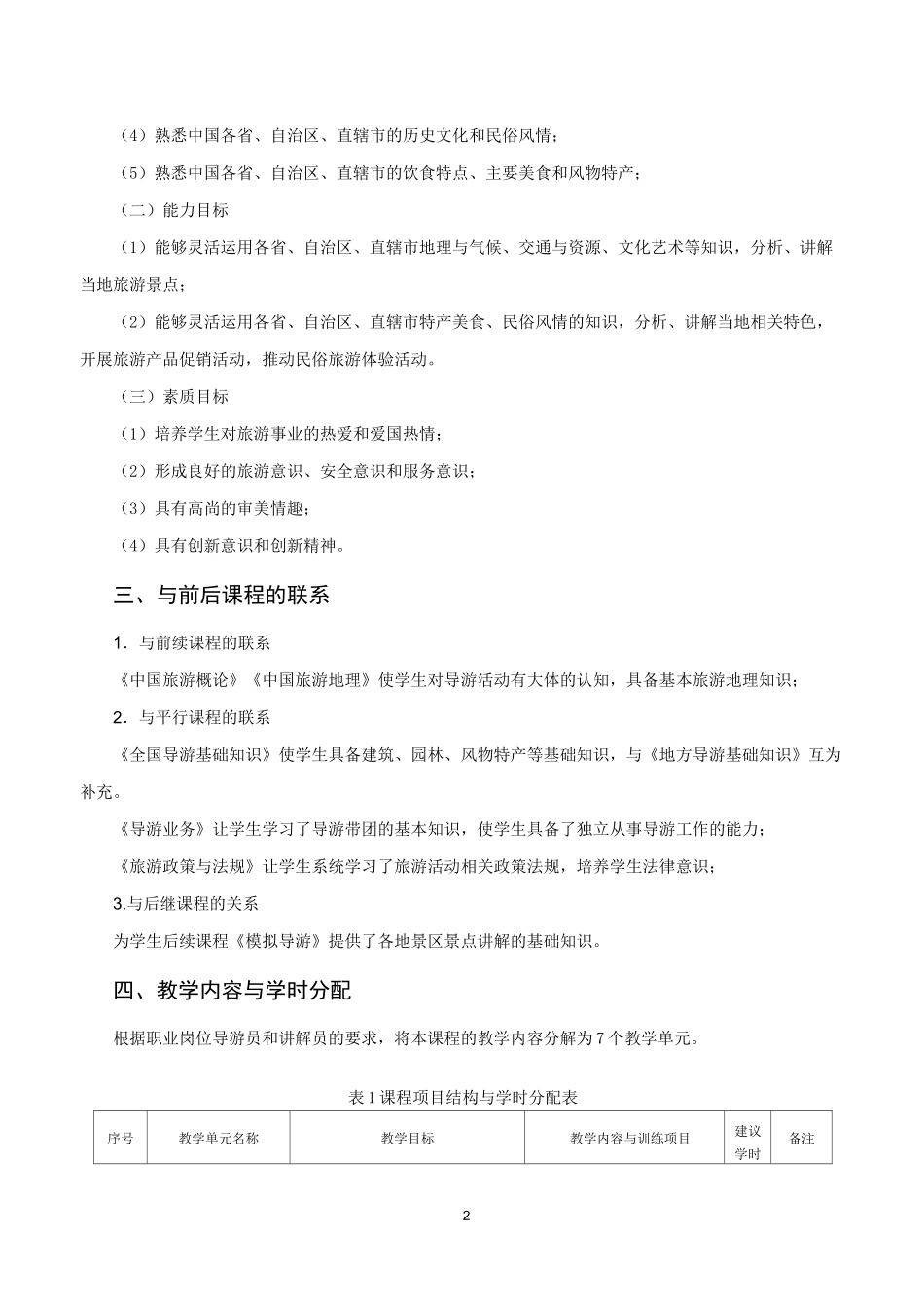 《地方导游基础知识》课程标准_第2页