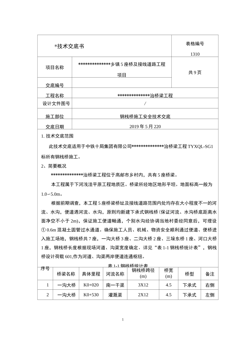 钢栈桥技术交底_第1页