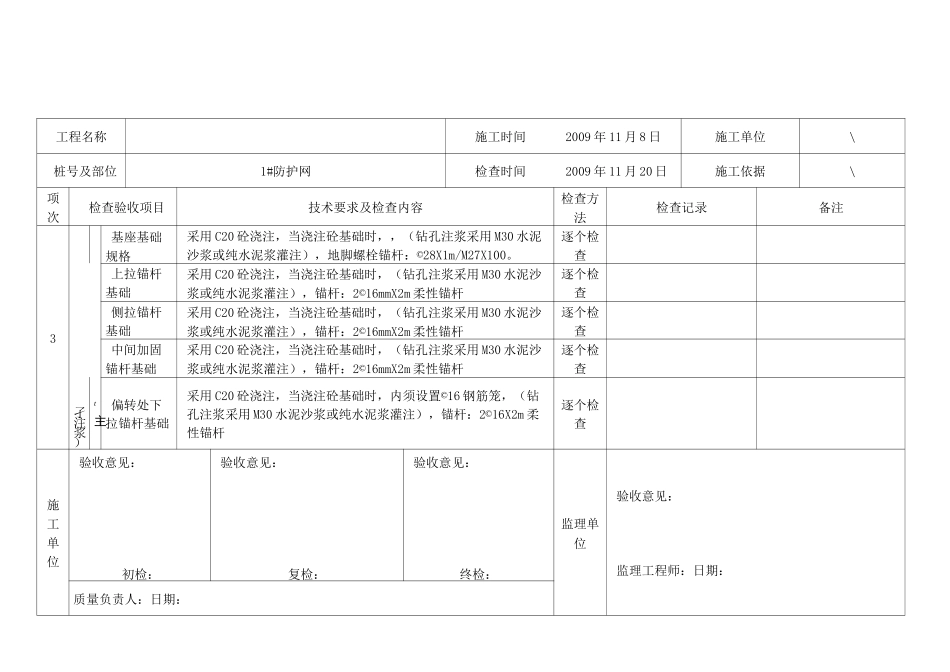 被动防护网安装验收记录_第3页