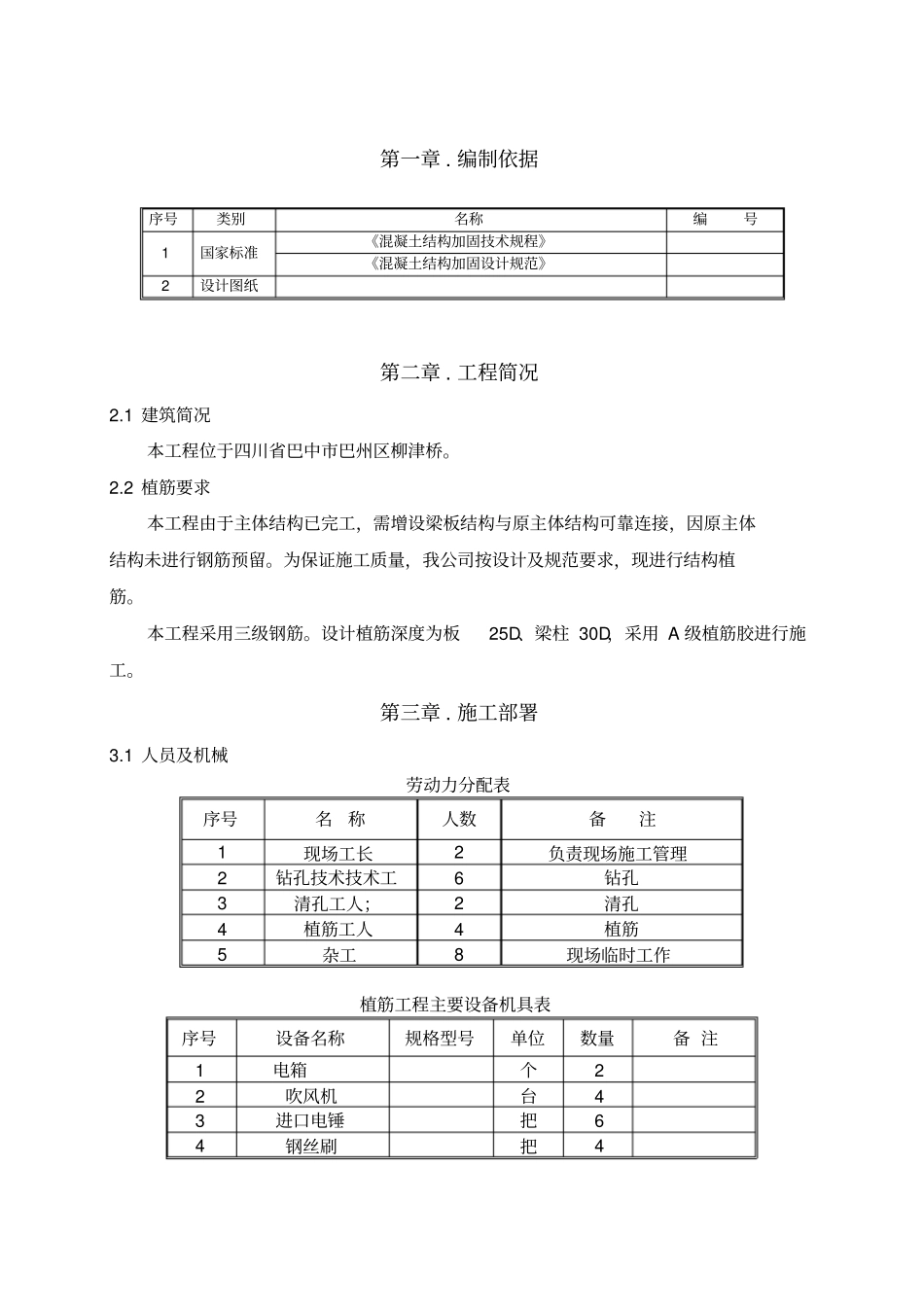 结构植筋施工专业技术方案_第3页