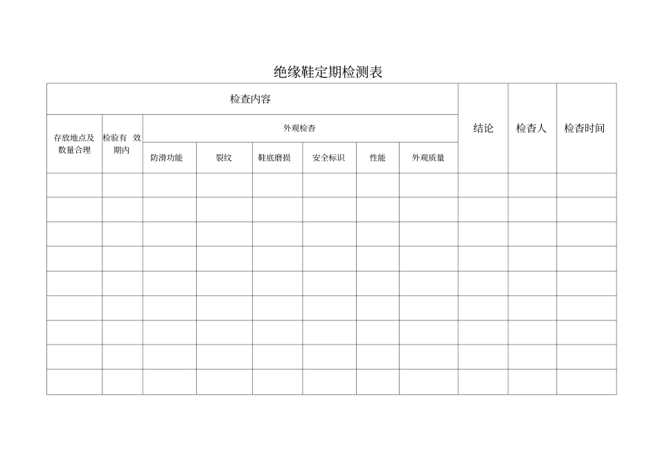 绝缘手套绝缘鞋检查表_第2页