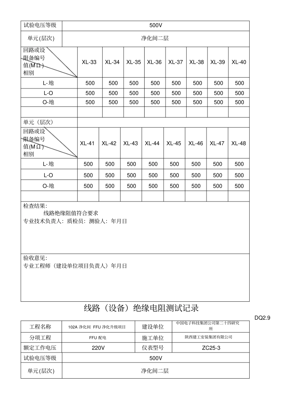 绝缘摇测记录表格模板_第3页