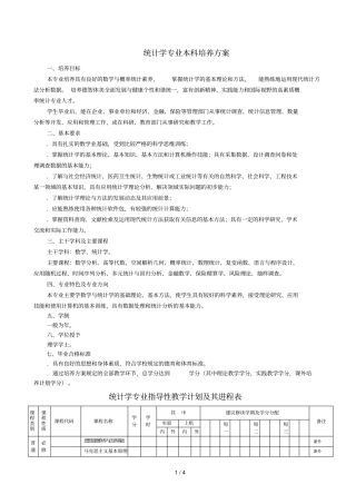 统计学专业本科培养方案