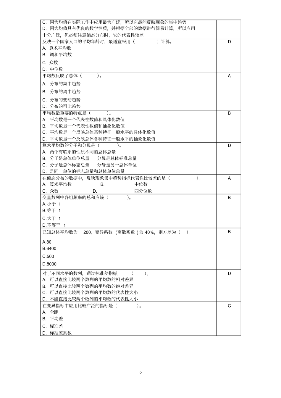 统计学原理复习思考题20109_第2页