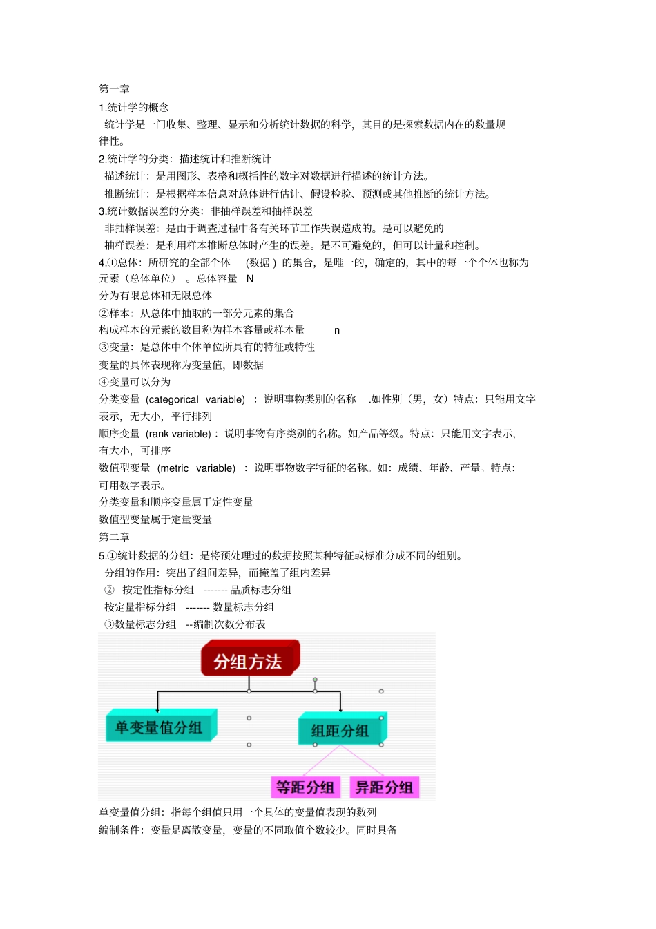 统计学复习相关资料重点讲义资料_第1页