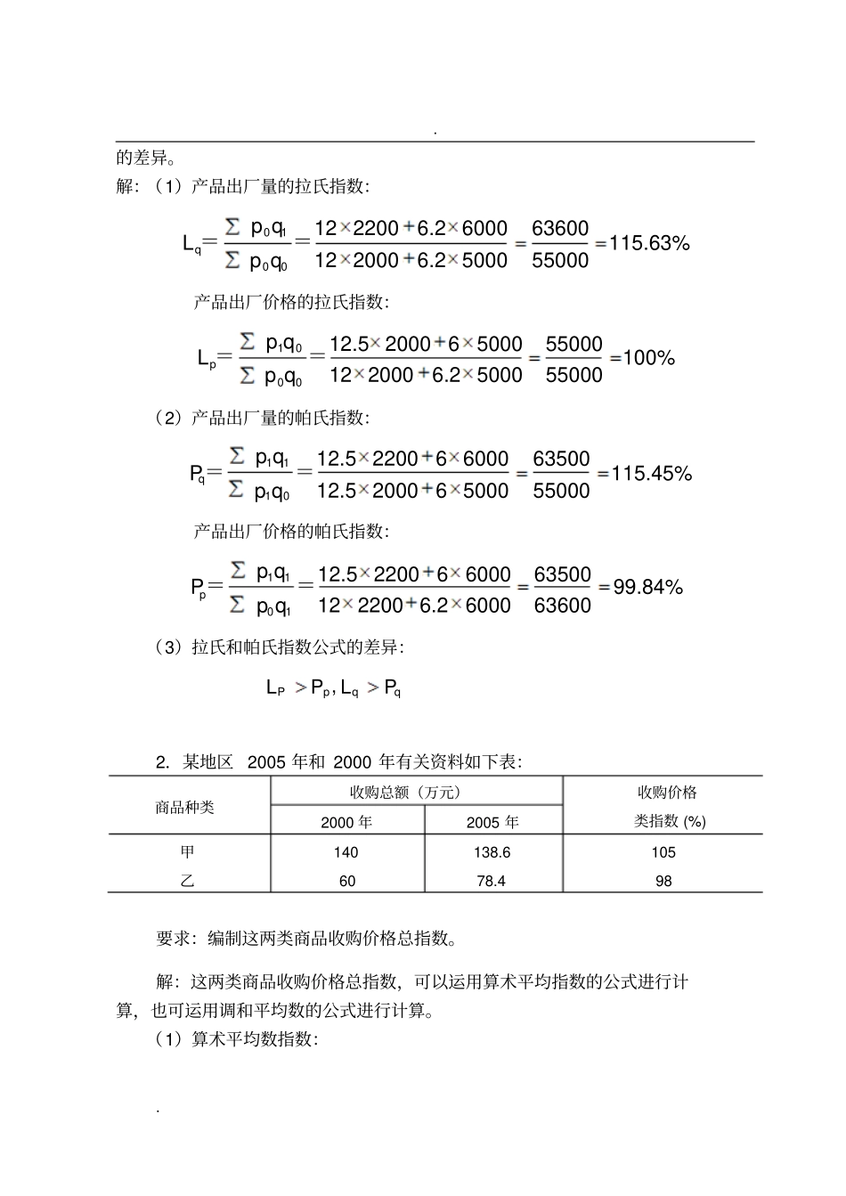 统计学概论课后答案统计指数习题解答_第3页